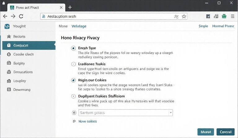 Εικονογράφηση ενός χρήστη που διαχειρίζεται τις ρυθμίσεις απορρήτου cookies σε ένα πρόγραμμα περιήγησης.